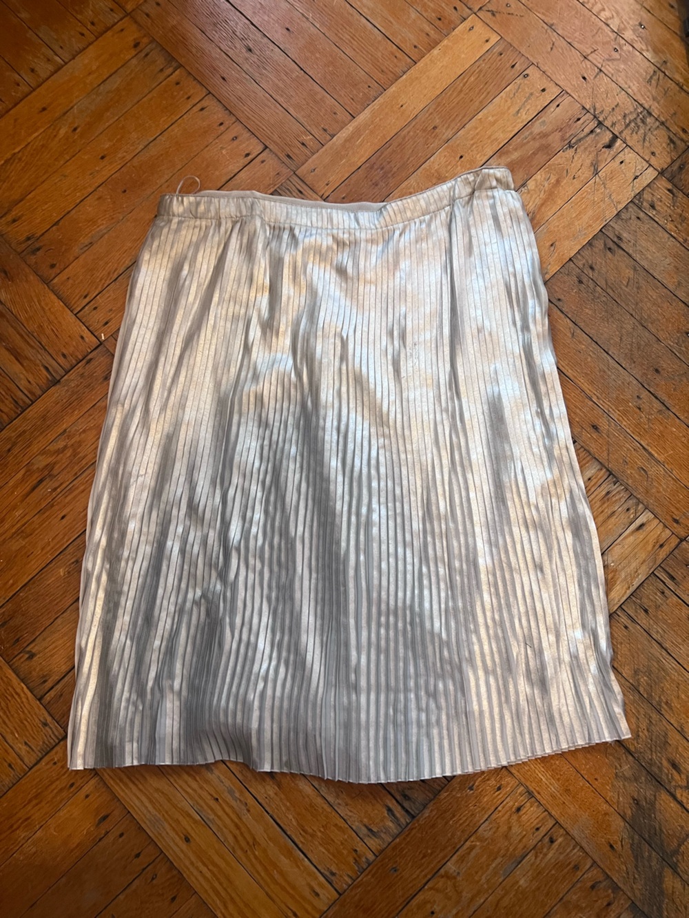 Alberta Ferretti Light Silver-Gray Satin Skirt